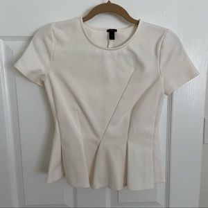 J. Crew Cream Peplum Top